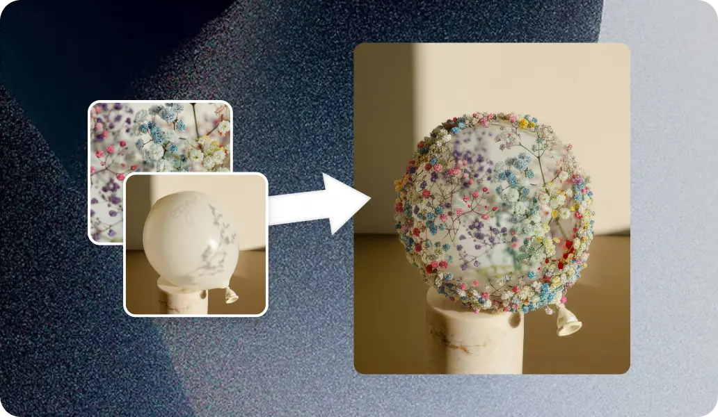 Creative interior composition generated from mixed references