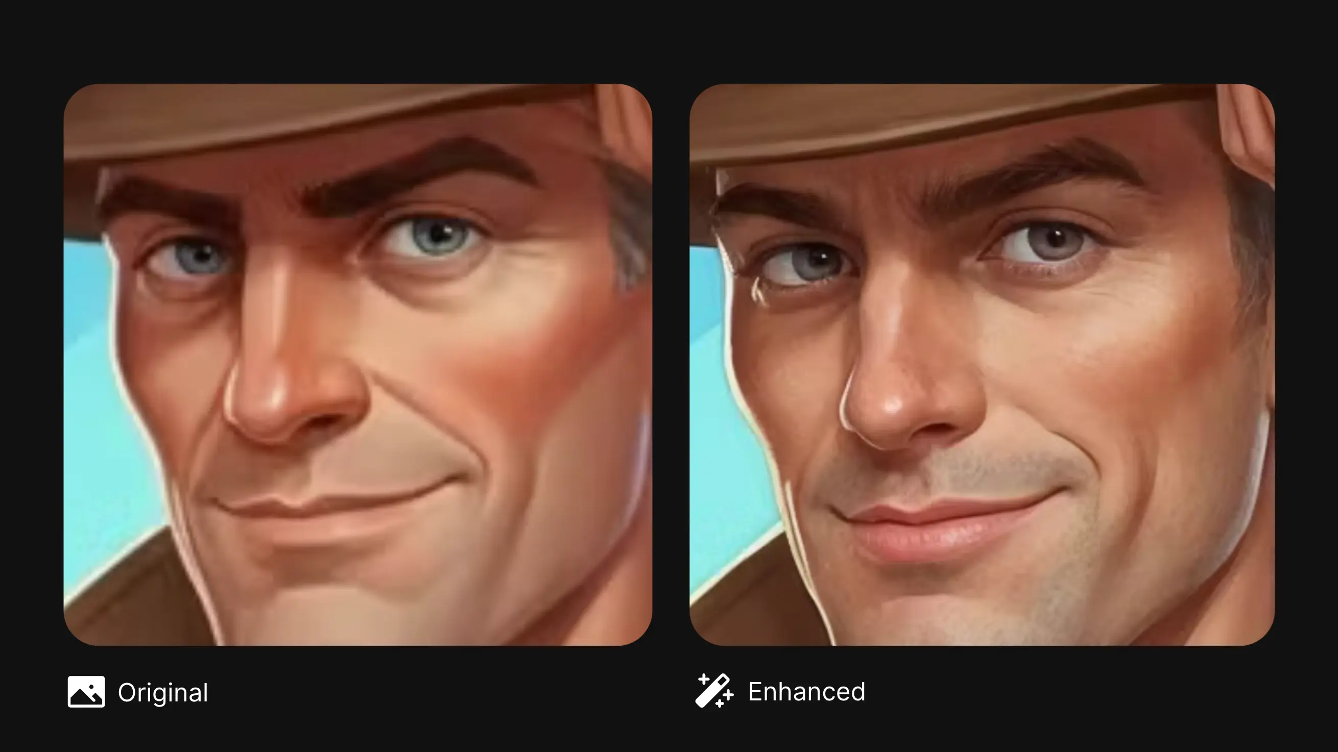 Krea enhancement workflow showing an upscaled game environment render